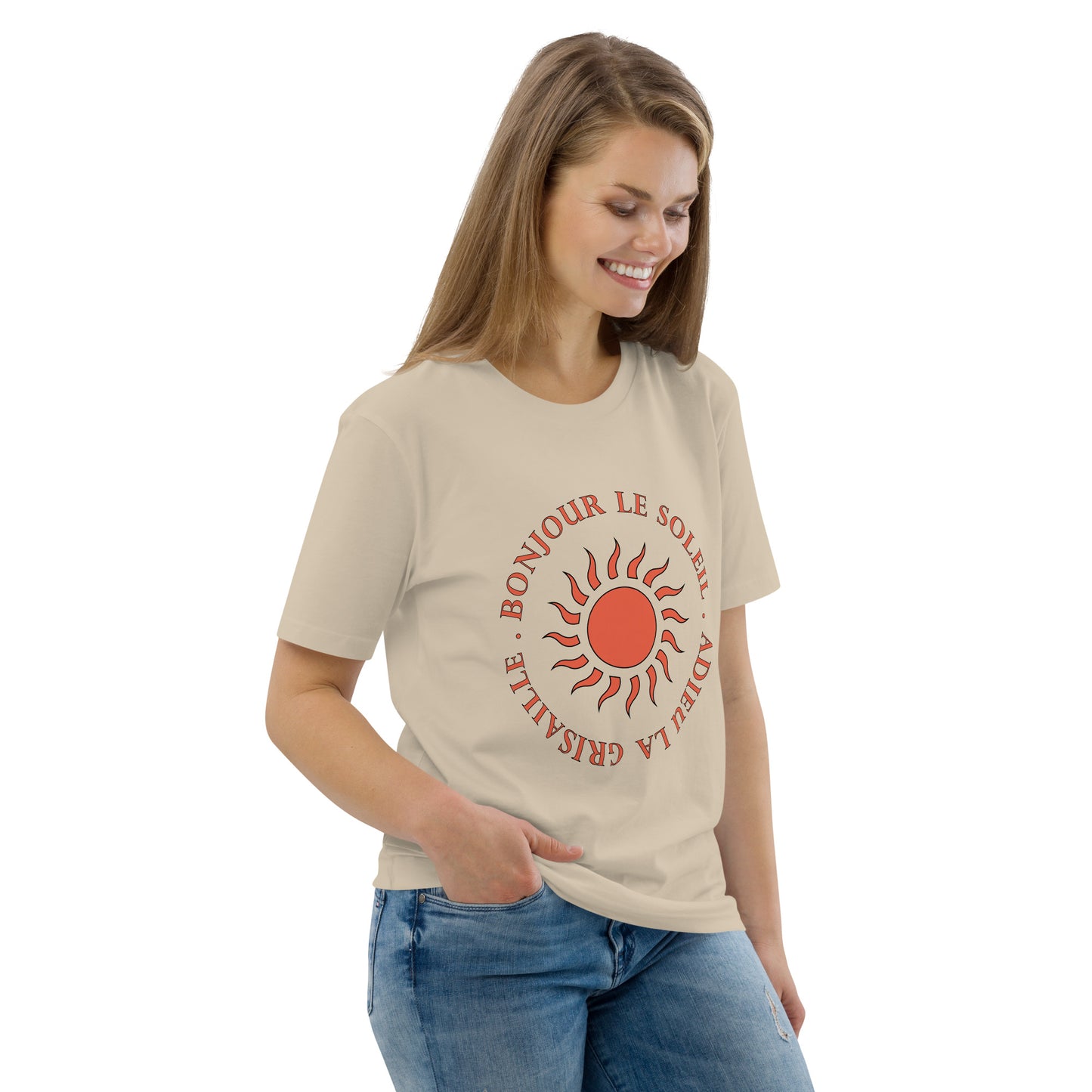 Bonjour le soleil ! - T-shirt long 100% Coton BIO pour Femme