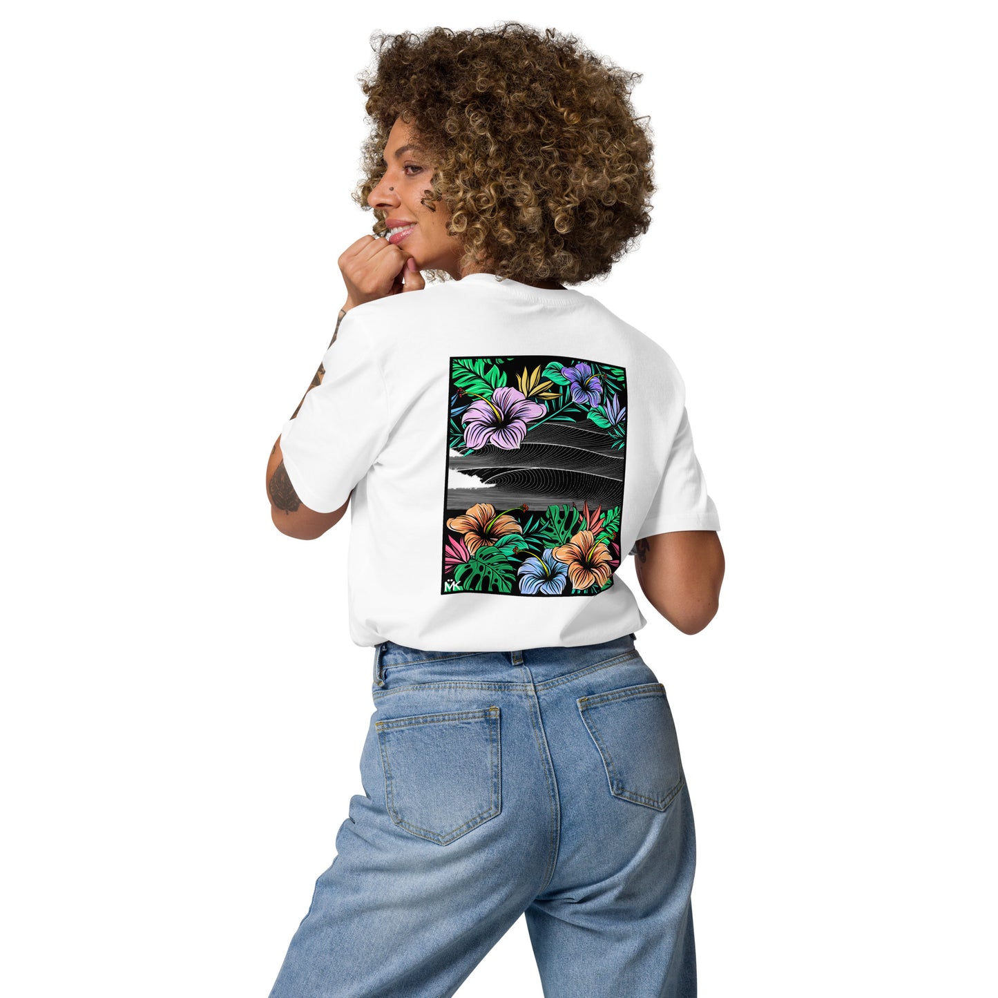 Sous les tropiques - T shirt long Femme Coton BIO